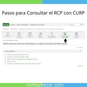 Pasos para Consultar el RCP con CURP